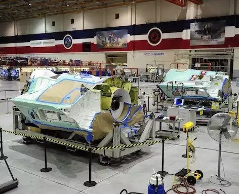 fuselage central pour un F-35 fabriqué par Northrop Grumman.