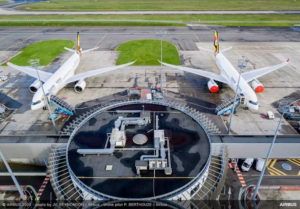 A330neo Uganda Airlines MSN1977 and MSN1979 - On Ground - copie