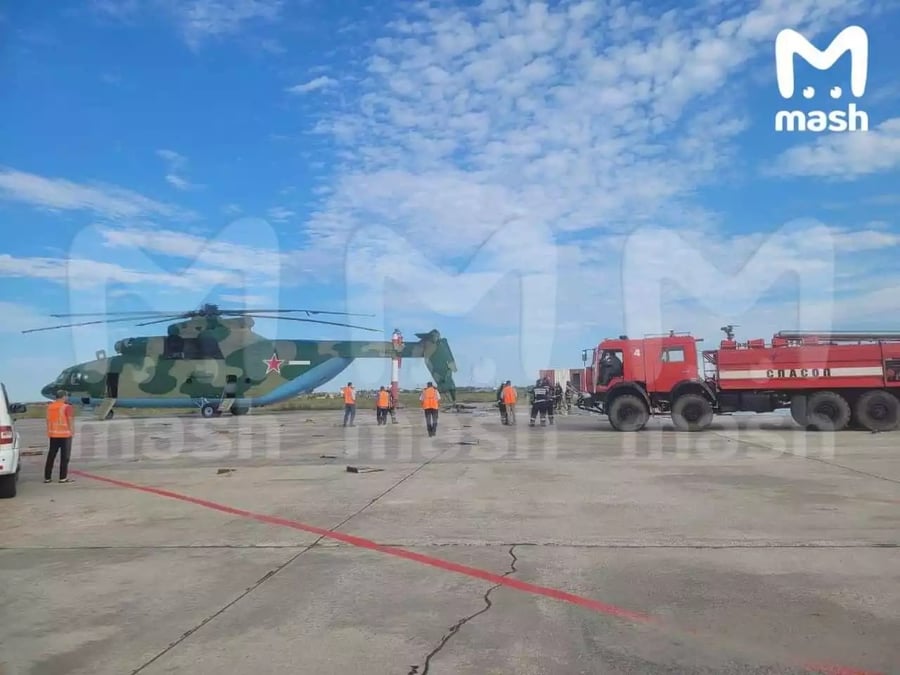 Mi-26 Halo sérieusement endommagé après avoir détruit un lampadaire.