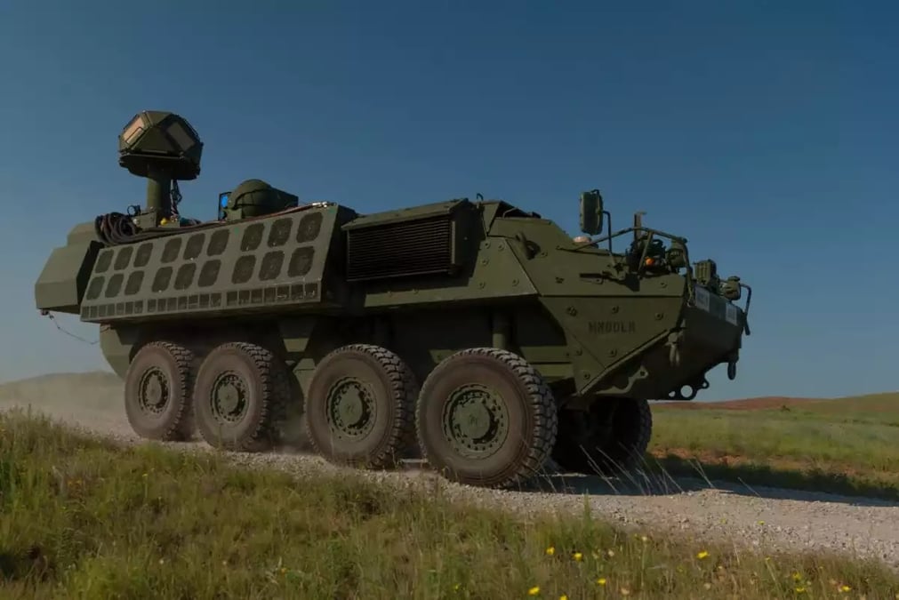 Système antiaérien laser ED M-SHORAD Guardian de l'US Army.