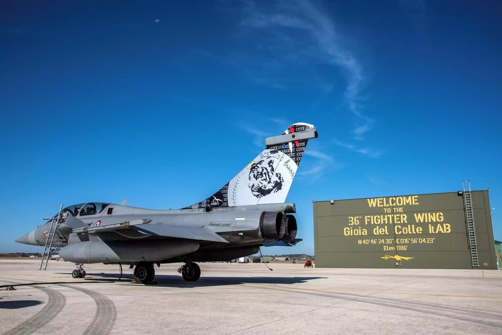 Rafale 4.1 du ECE 1/30 Côte d'Argent avec sa livrée NATO Tiger Meet 2023.