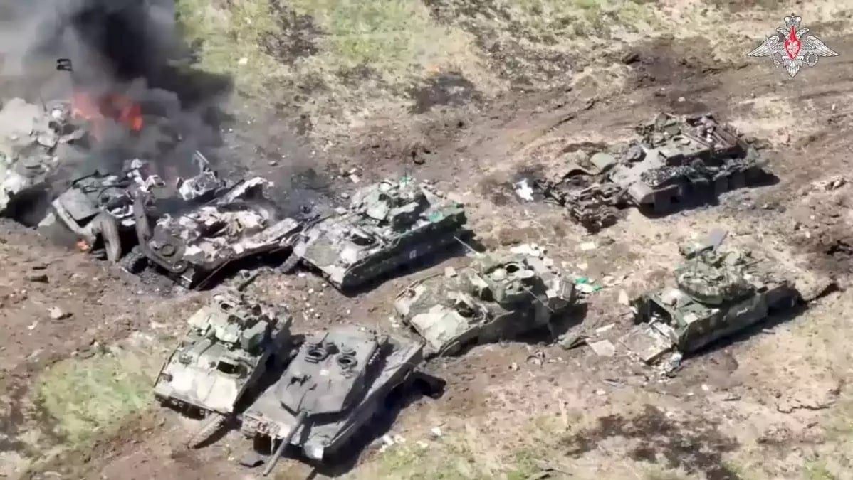 Leopard 2A6, M2A2 ODS SA et BMR-2 ukrainiens hors de combat en juin 2023.