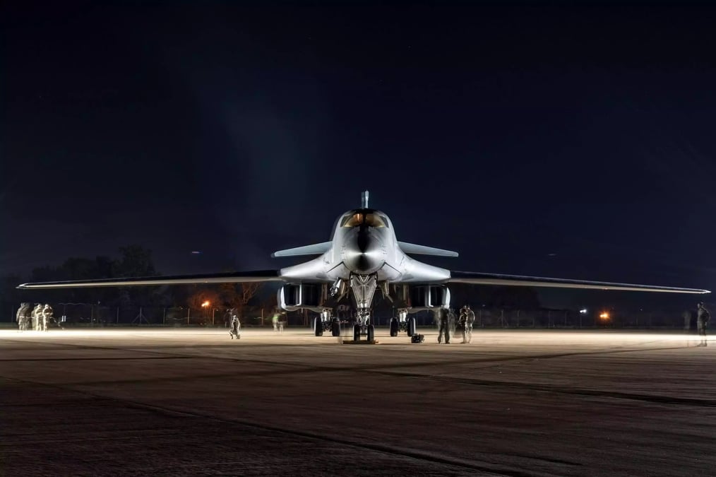 B-1B Lancer sur la base aérienne de Fairford durant le Bomber Task Force 24-1 (26/10/2023).
