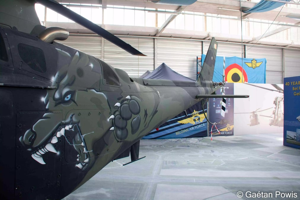 Hélicoptère léger Agusta A109 belge aux couleurs du 1er Wing de Beauvechain lors de la Summer Expo 2024.