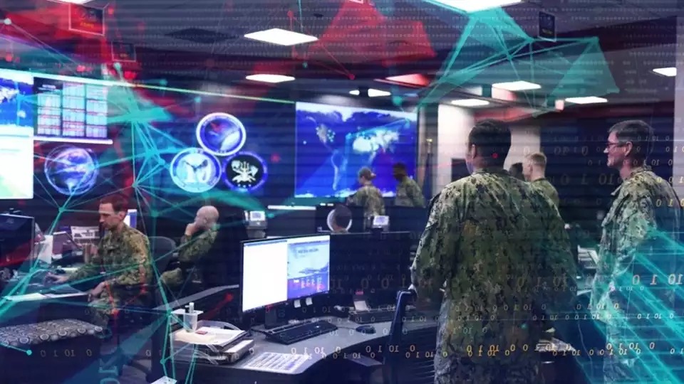Schématisation des opérations cyber au sein de la 10ème Flotte américaine.