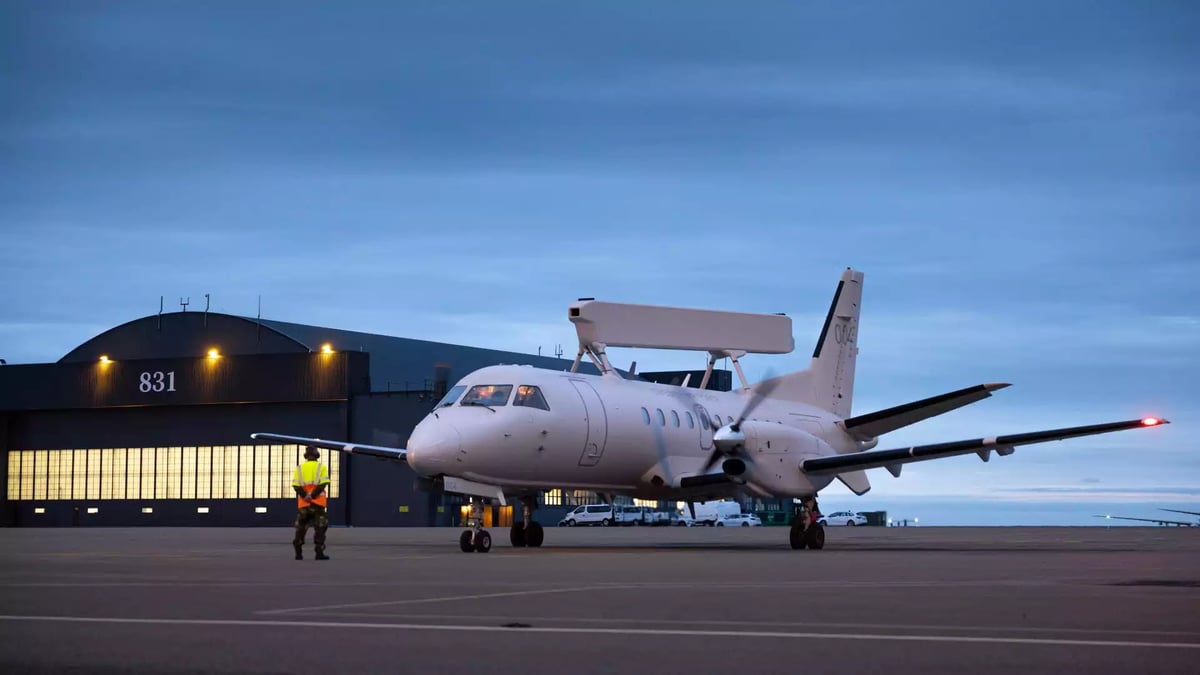 S100 D Argus suédois déployé à Keiflavik afin de patrouiller le nord-est de l'Atlantique durant le sommet OTAN de Washington (9-11 juillet 2024).