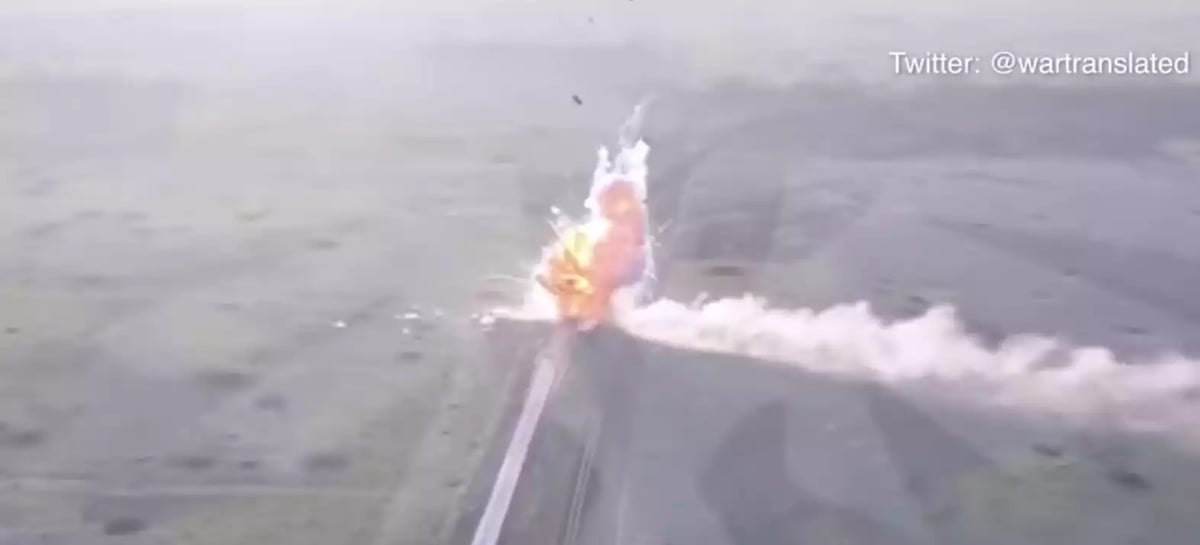 Image d’un BMP russe détruit par un Bradley utilisé par les forces ukrainiennes.