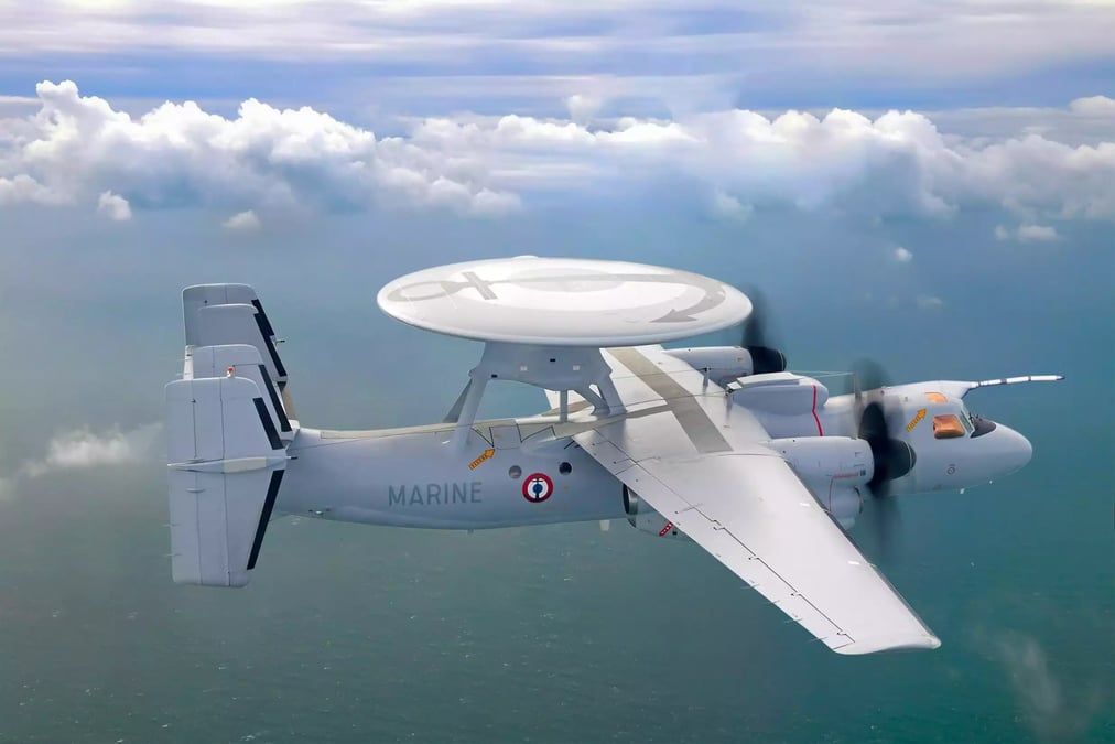 Représentation d'un E-2D Advanced Hawkeye de l'Aéronautique navale.