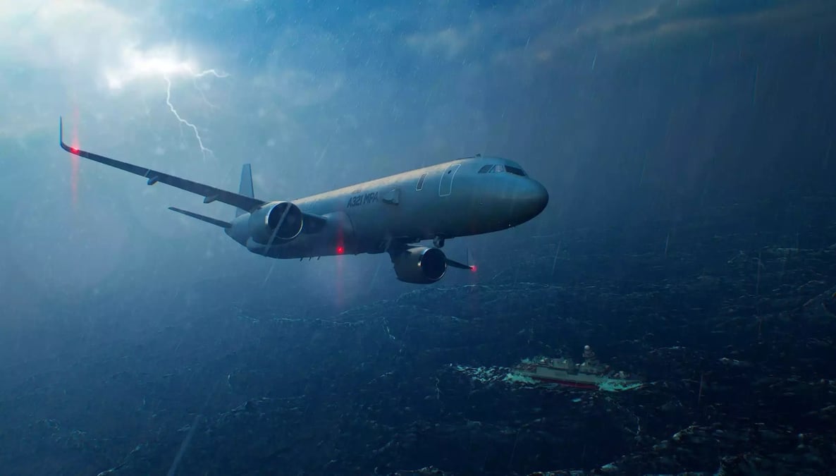 Représentation de l'A321 MPA d'Airbus en vol.
