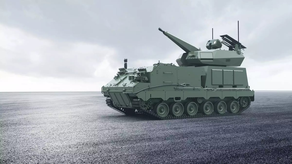 Représentation d'un blindé antiaérien ACSV Skyranger 30 des Forces terrestres hollandaises.