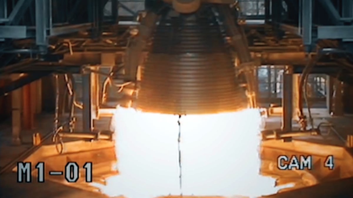 Premier essai à feu du Vulcain 2.1 d'Ariane 6, le 22 janvier 2018.