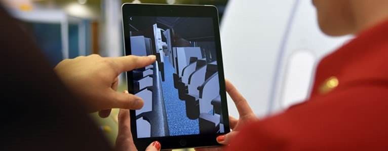 Augmented reality for cabin crew training.