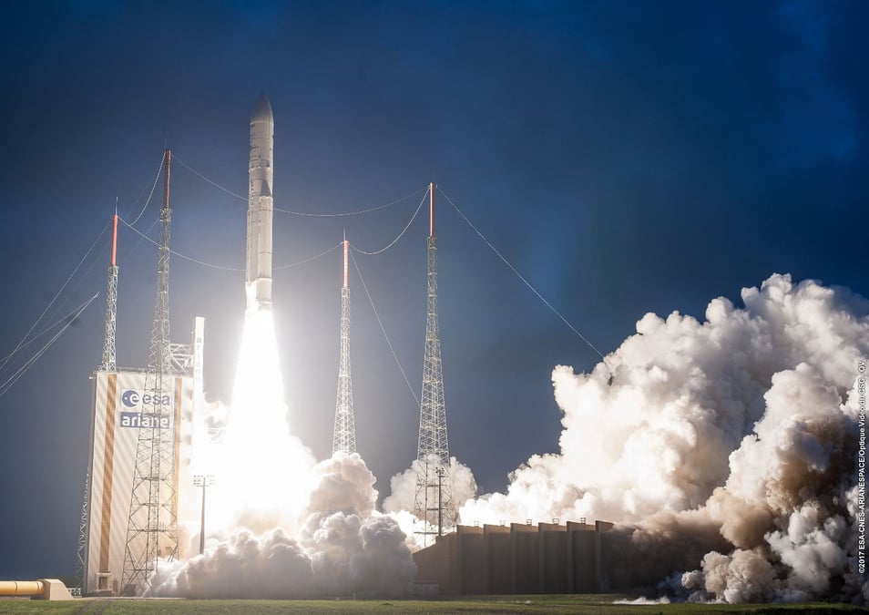 Indonesia’s Telkom-3S satellite was launched by Ariane 5 in February 2017.