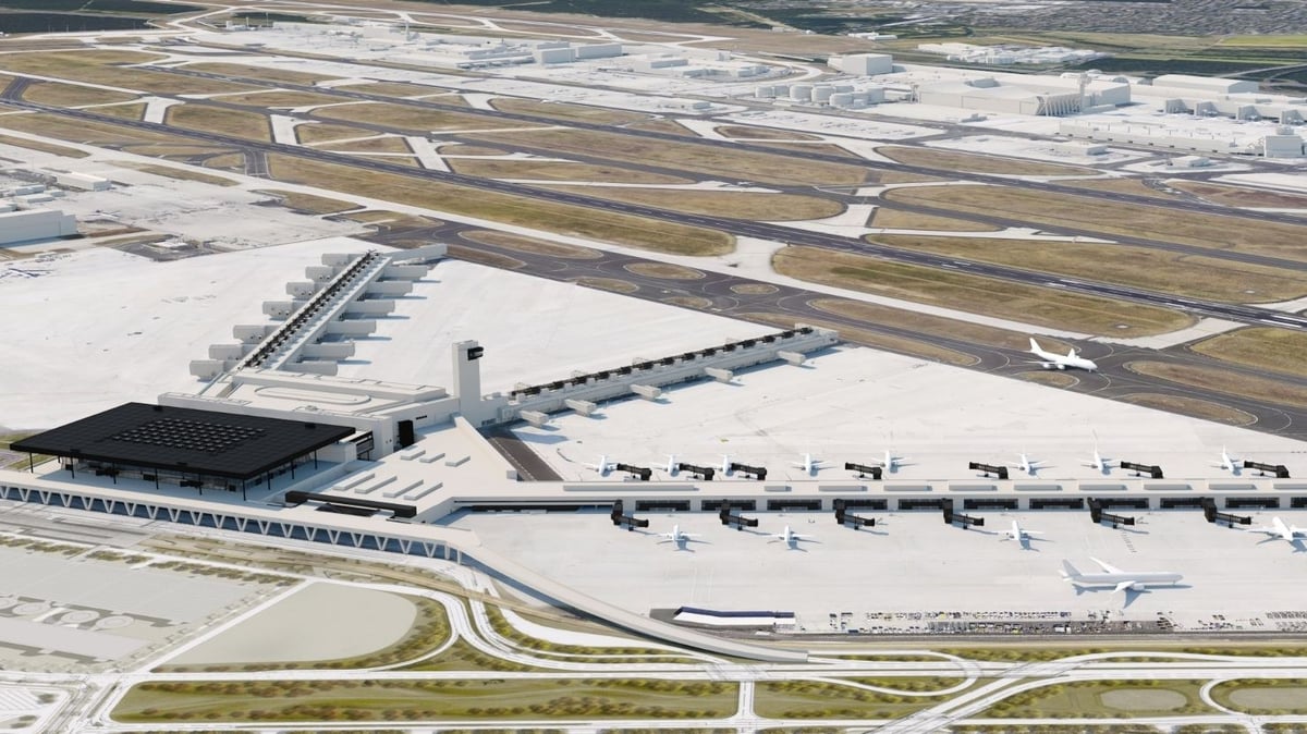 The future Terminal 3 with Pier G on the right.