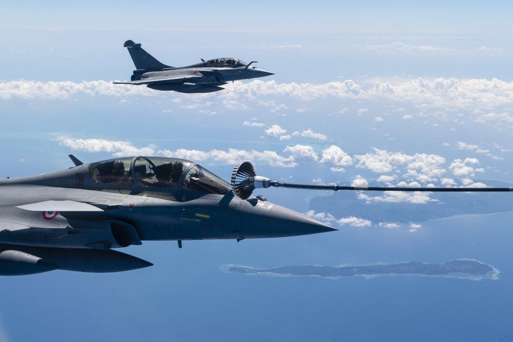 Les Rafale français ont été ravitaillés par un KC-30 MRTT de la Royal Australian Air Force.
