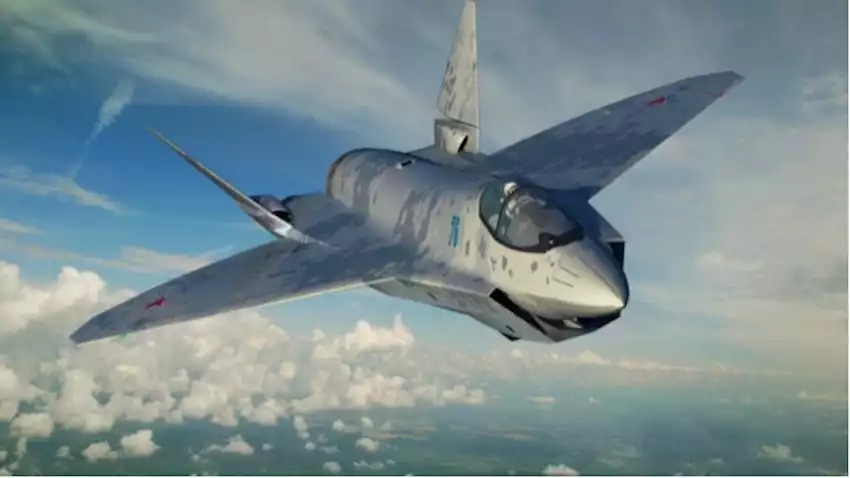 Représentation du Su-75 Checkmate aux couleurs russes.