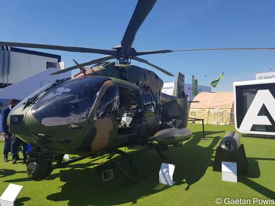 H145M au stand externe d'Airbus durant le salon Eurosatory 2022