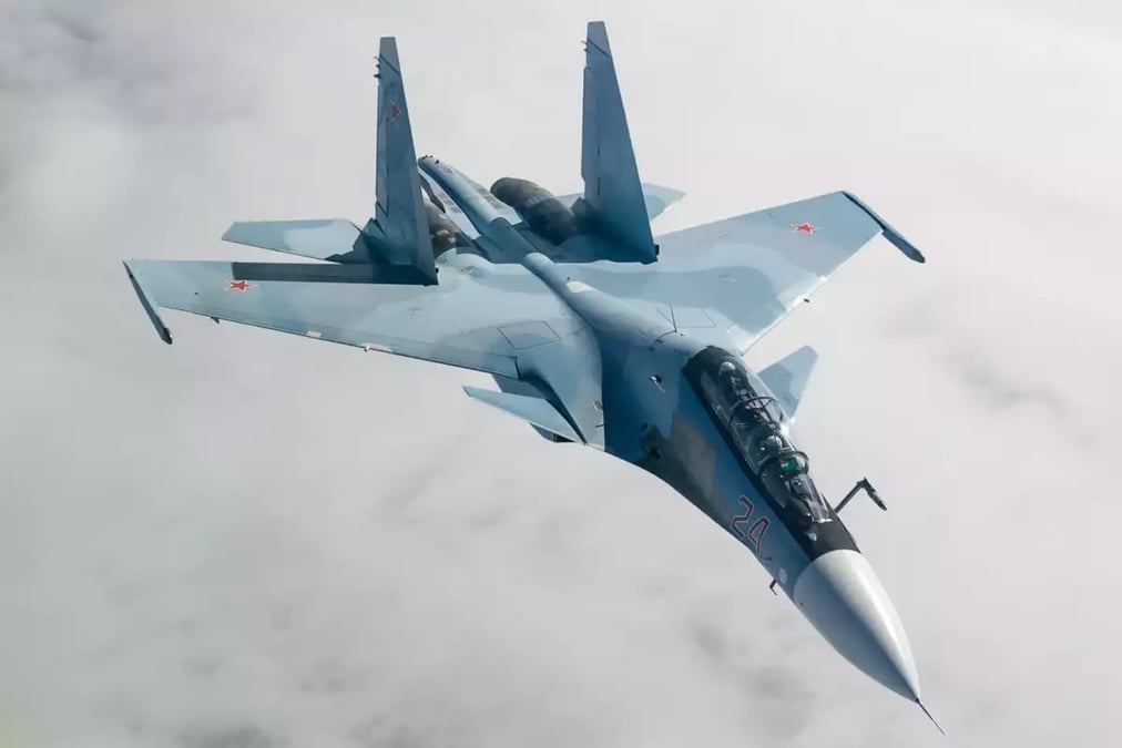 Un Su-30SM russe photographié en vol, en 2014.