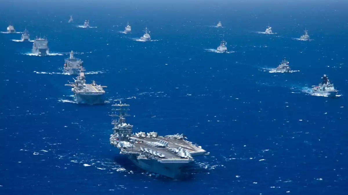 Une partie des navires participant à RIMPAC 2022.