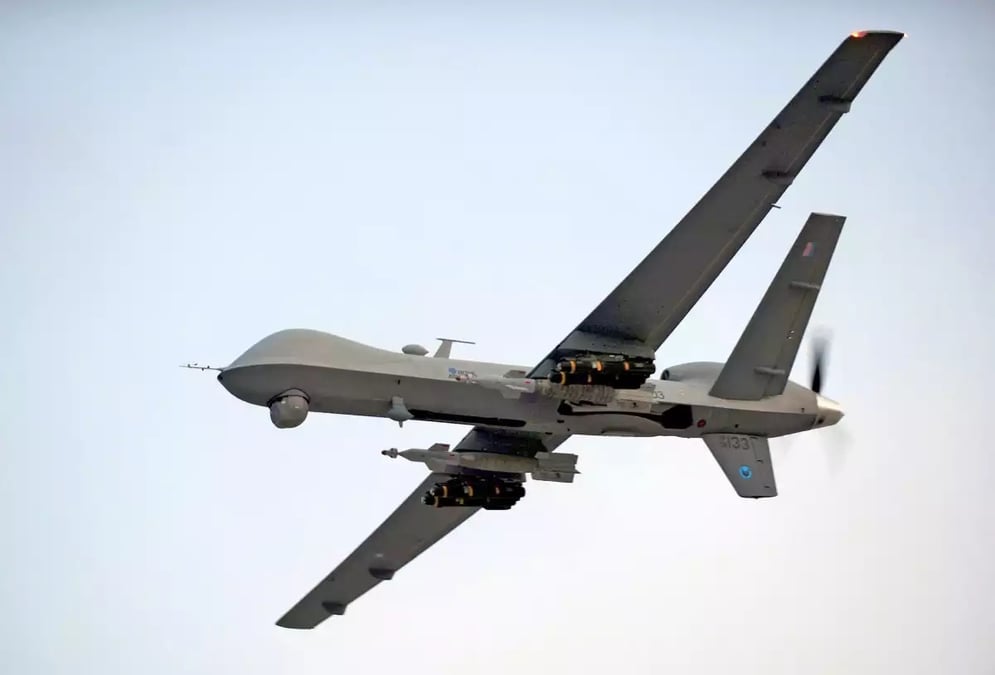 Un drone Reaper britannique photographié au-dessus de l'Afghanistan lors de l'opération Herrick.