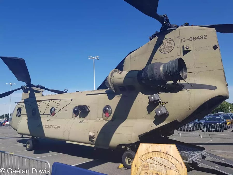 CH-47F de l'US Army lors de l'édition Eurosatory 2022.