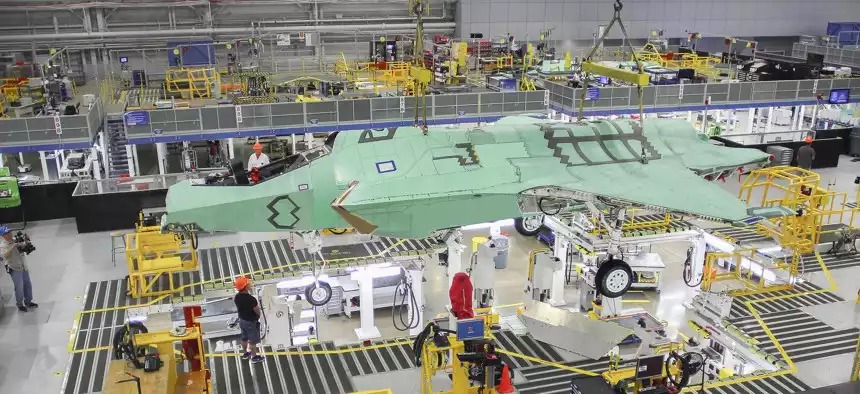 Ligne d'assemblage des F-35 de Fort Worth.