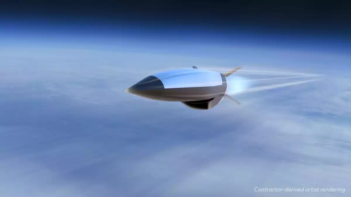 Rendu du futur missile hypersonique de l'USAF par Raytheon Missiles & Defense et Northrop Grumman.