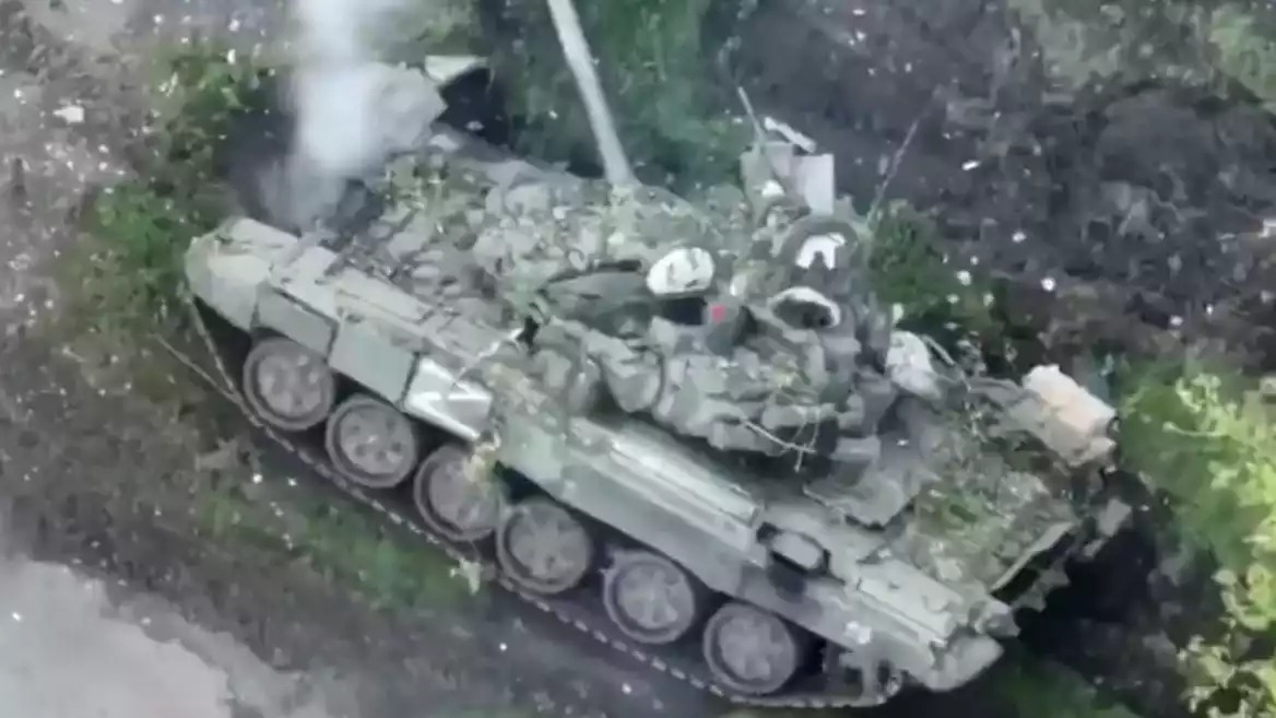 T-90A russe abandonné.