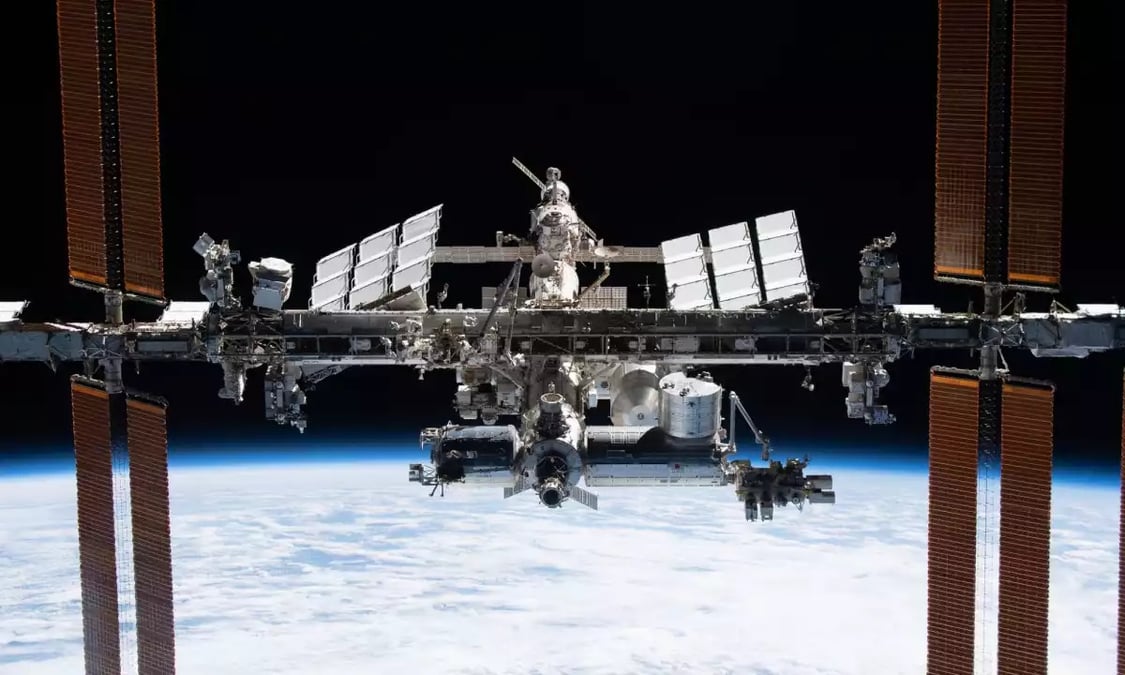 L’ISS photographiée par Thomas Pesquet à la fin de la mission Alpha, en novembre 2021.