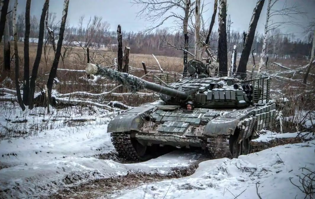 T-72B1 ukrainien dans le Donbass en décembre 2020.