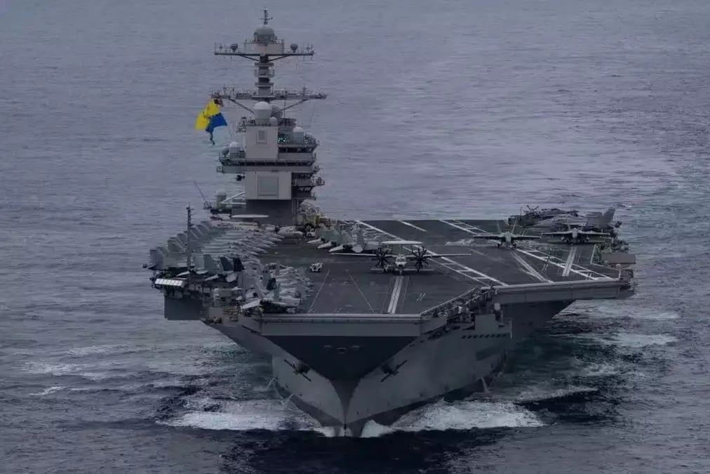 Premier déploiement du porte-avions Gerald R. Ford (CVN-78) exercice Silent Wolverine.