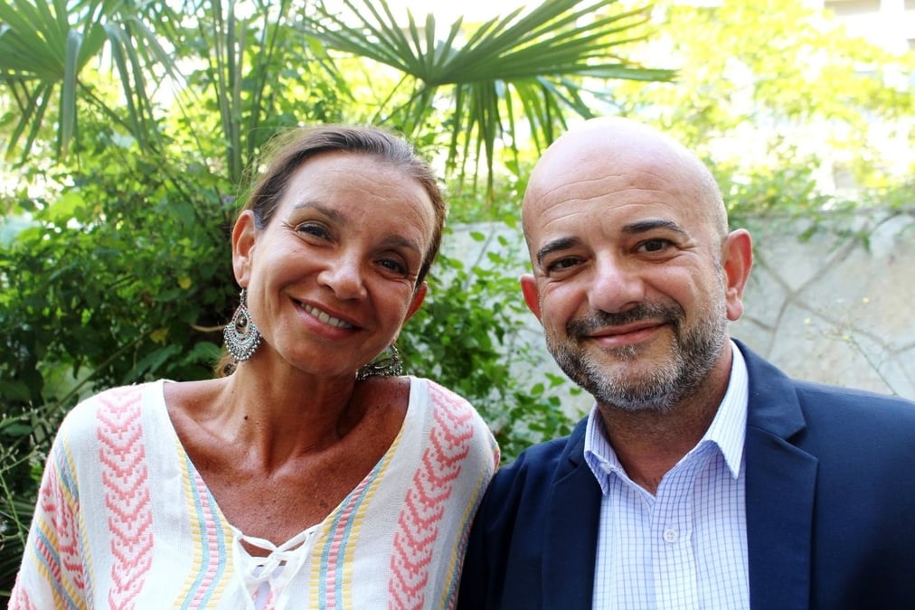 Sandrine de Saint-Sauveur, la présidente d'APG et Eric Didier, directeur Europe de l'Ouest-Amériques de la compagnie Astana