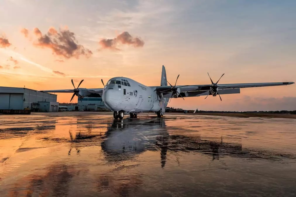 Livraison du premier C-130J-30 Super Hercules à la Force aérienne indonésienne.