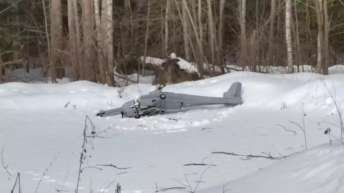 Drone UJ-22 écrasé à quelques mètres d'installations gazières.