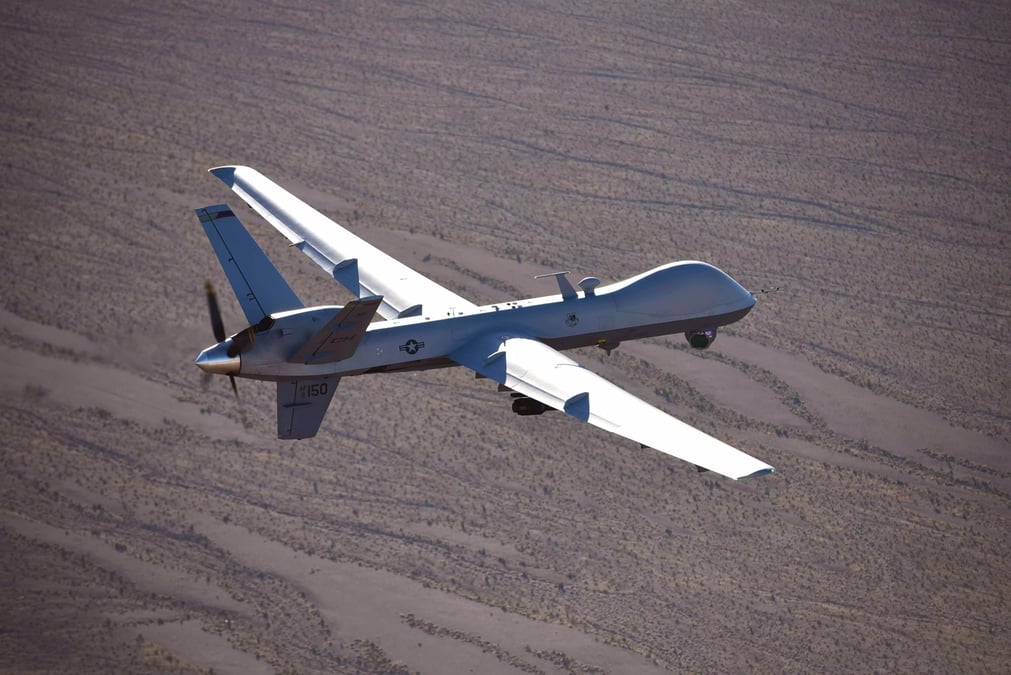 MQ-9 Reaper de l'USAF au dessus du Nevada Test and Training Range.