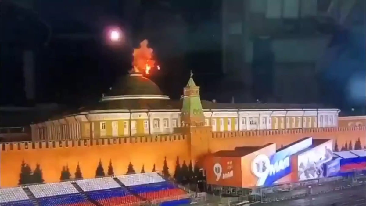 3 mai 2023 vers 3 heures du matin : le Kremlin est attaqué par au moins un drone.