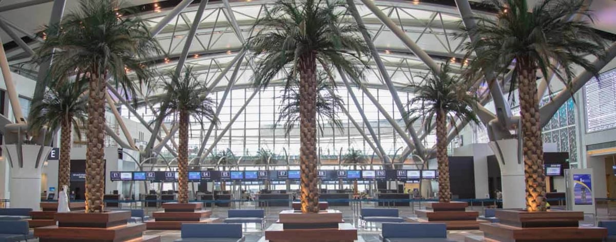 Vue d'ensemble d'une partie du nouveau terminal de l'aéroport de Mascate.