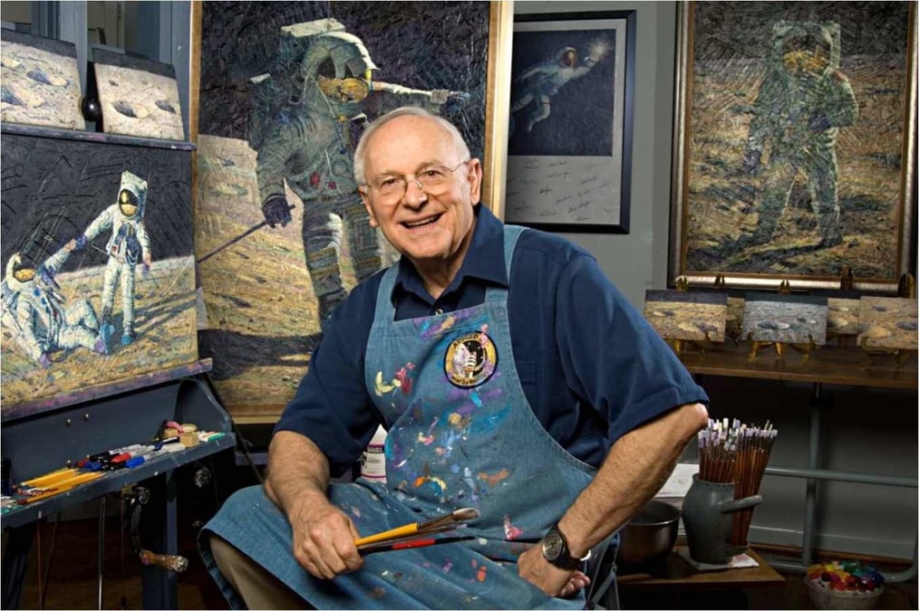Alan Bean dans son atelier à Houston en 2008