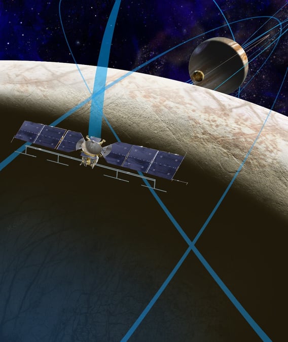 Vue d'artiste de la mission Europa Clipper.