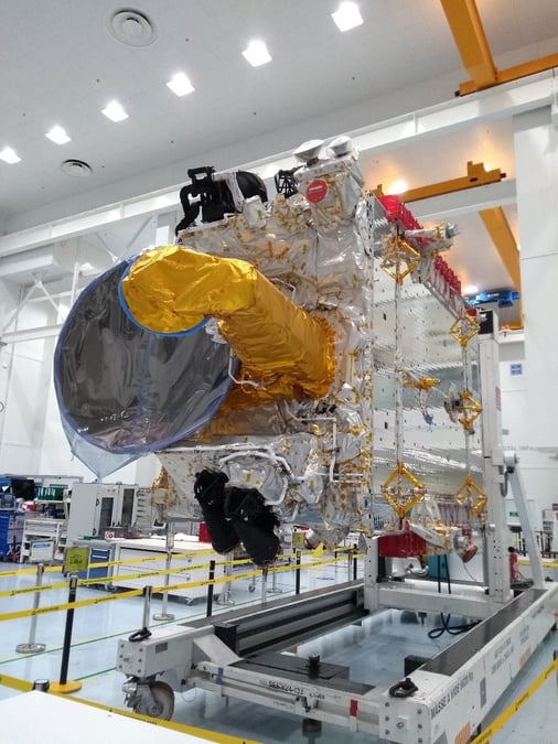 Bangabandhu 1, le 30 janvier dernier chez Thales Alenia Space, à Cannes.