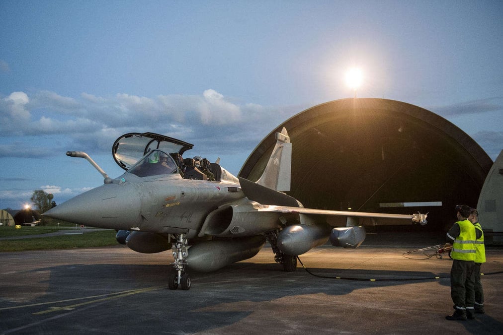 French Air Force Rafale B with Scalp missiles.