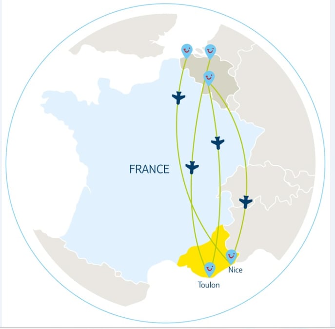 TUI Fly Belgium augmente ses fréquences vers le sud de la France.