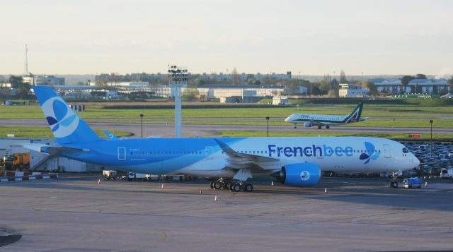 L'A350-900 F-HREV qui vient d'entrer en exploitation commerciale chez French bee.