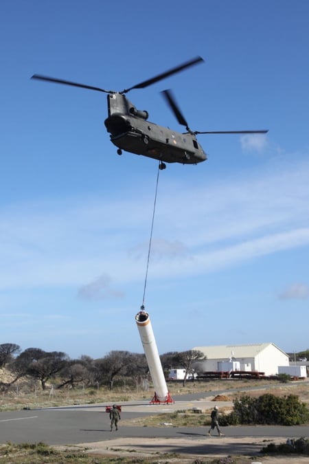 Preparation for drop test.