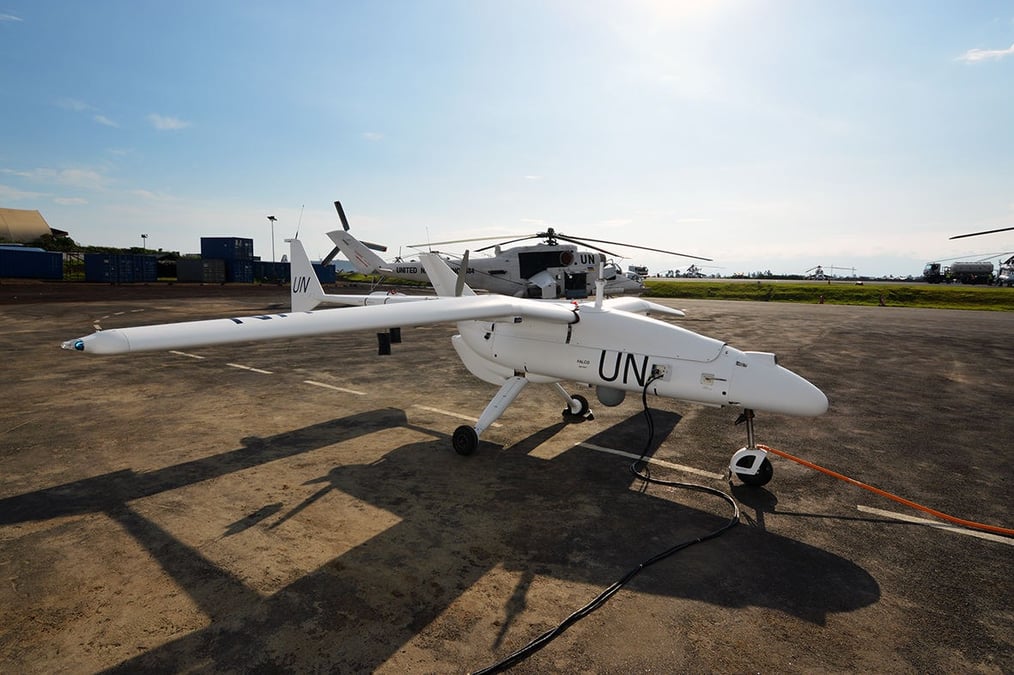 Leonardo a piloté le Falco pour le compte des Nations Unies.