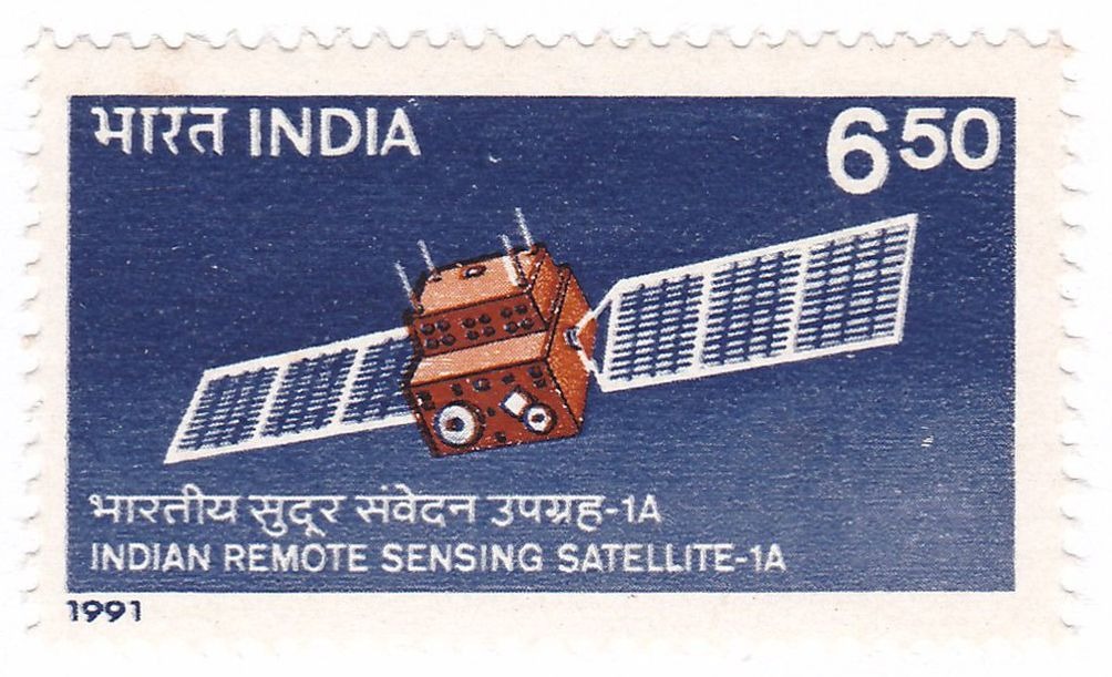 Timbre indien émis en 1991 en l'honneur d'IRS 1A