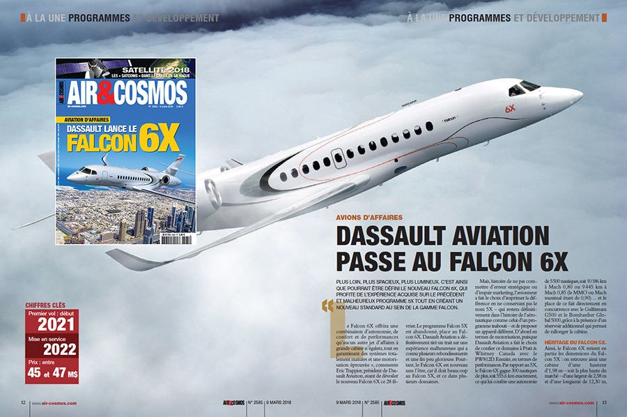 Dassault Aviation lance le Falcon 6X.