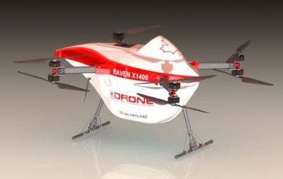 Le Raven X1400 pourra effectuer des livraisons à une hauteur de 30 mètres.
