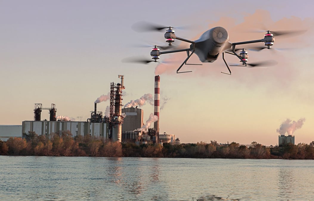 La solution Skeyetech repose sur un drone autonome permettant de conduire des missions de surveillance et de levée de doutes.