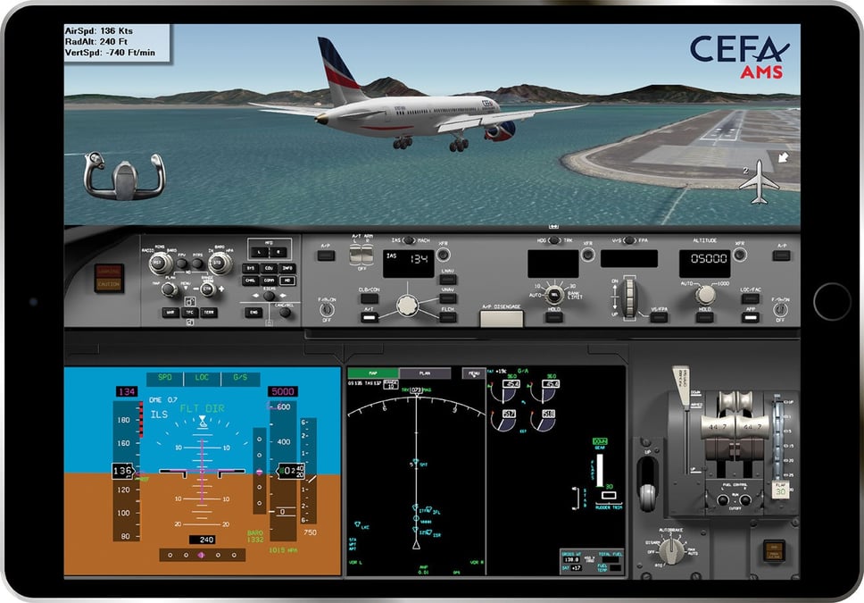 Le rendu d'une animation CEFA AMS sur une tablette